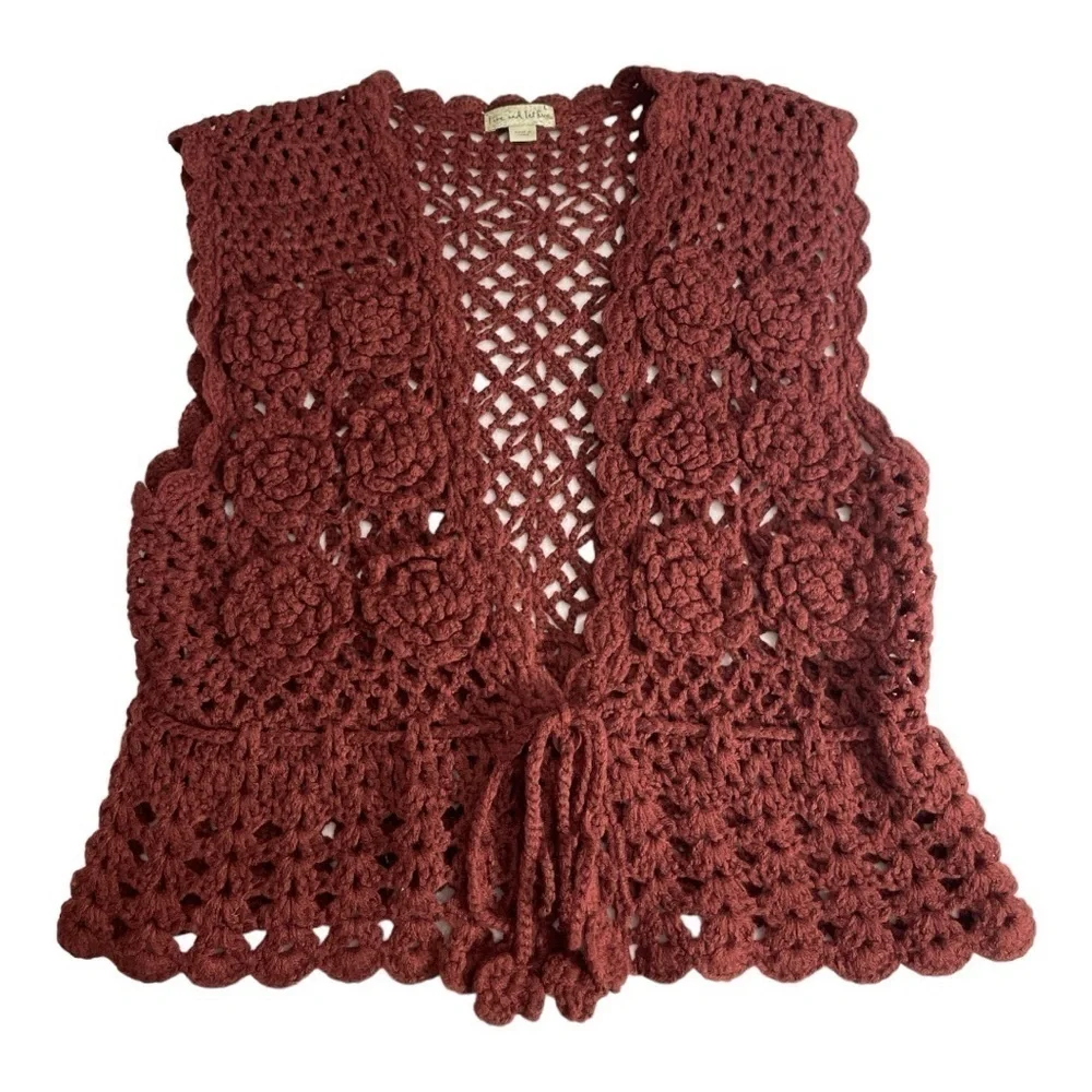 Live and Let Live Crochet Cardigan size L